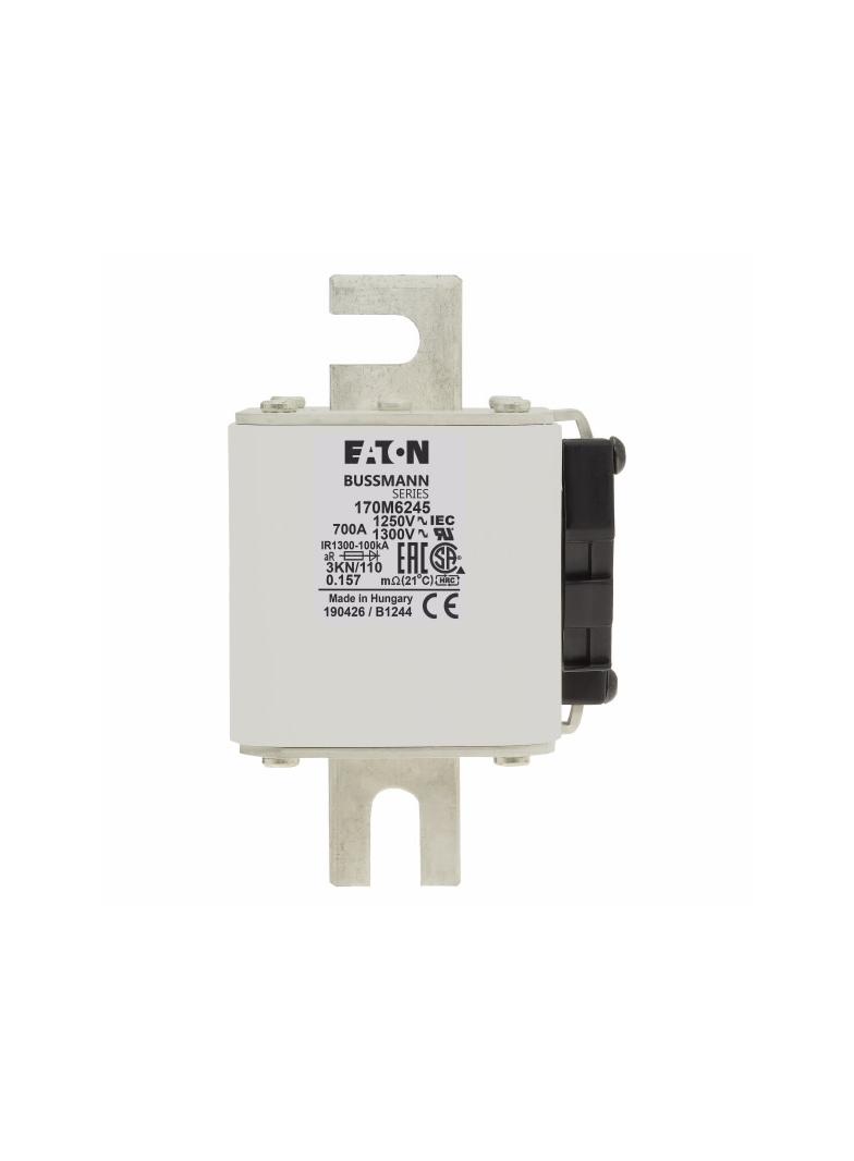 FUSE 700A 1250V 3KN/110 AR CU Wkładka szybka 700A AC 1250V rozmiar 3 76x92x139 mm aR DIN I 170M6245
