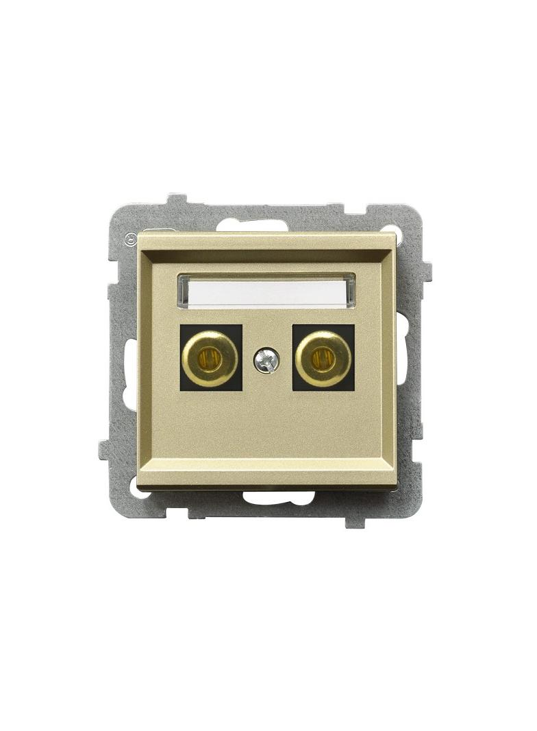 SONATA Gniazdo głośnikowe pojedyncze - kolor szampański złoty GGN-1R/m/39