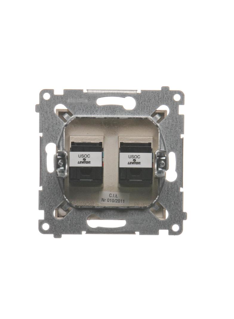 Simon 54 Gniazdo telefoniczne podwójne RJ12 złoty mat DT2.01/44 KONTAKT