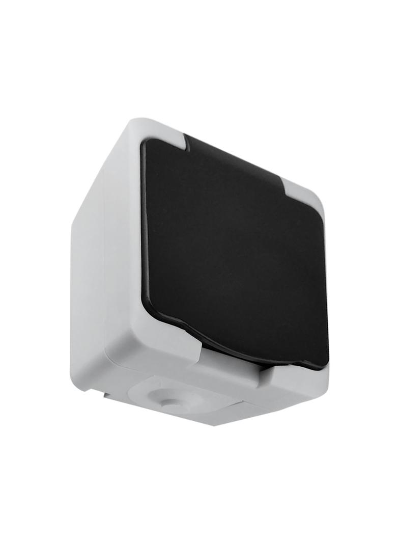 Gniazdo pojedyncze 2P+Z Schuko AQUATIC MINI IP54, 16A, 230V AC, Biało-Czarne, 10 sztuk