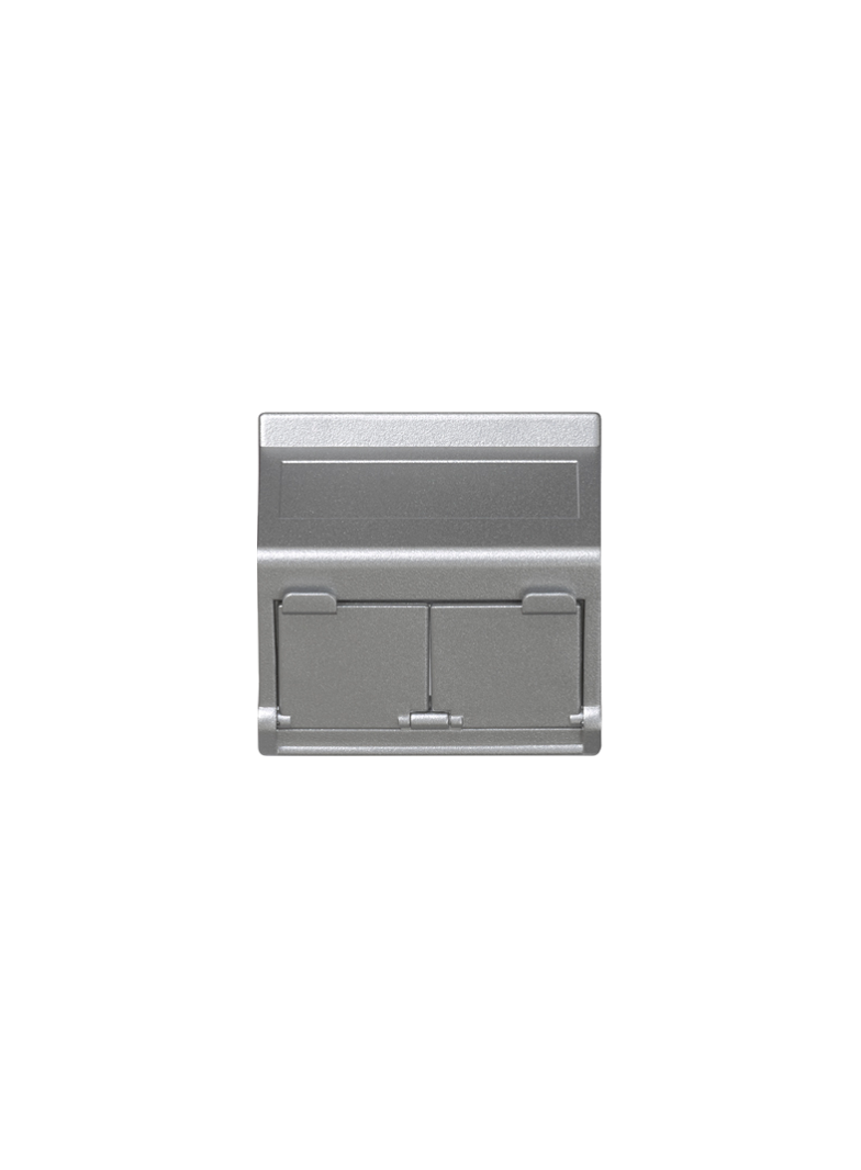Simon Connect Płytka K45 2x RJ z osłoną skośna do adapterów MD aluminium KB80/8 KONTAKT