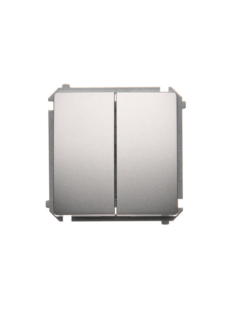 Simon Basic Łącznik schodowy podwójny z podświetleniem LED 10A 250V zaciski śrubowe srebrny mat BMW6/2L.01/43 KONTAKT