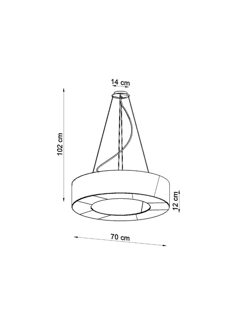 Sollux Żyrandol SATURNO SLIM 70 czarny SL.0754