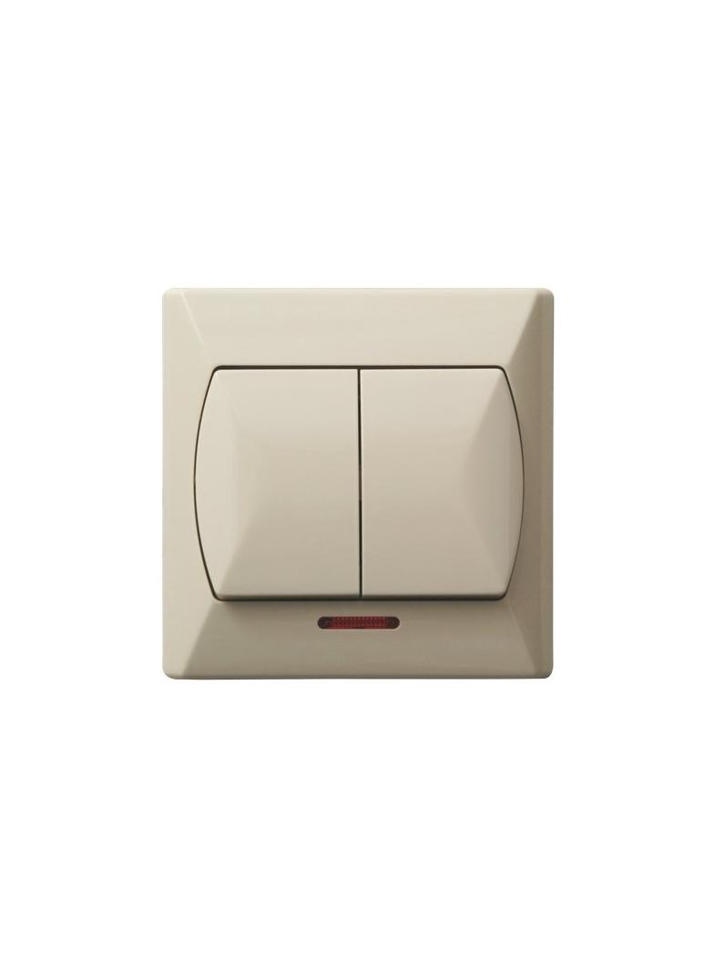 AKCENT Łącznik żaluzjowy, zwierny, z podświetleniem pomarańczowym - kolor beżowy