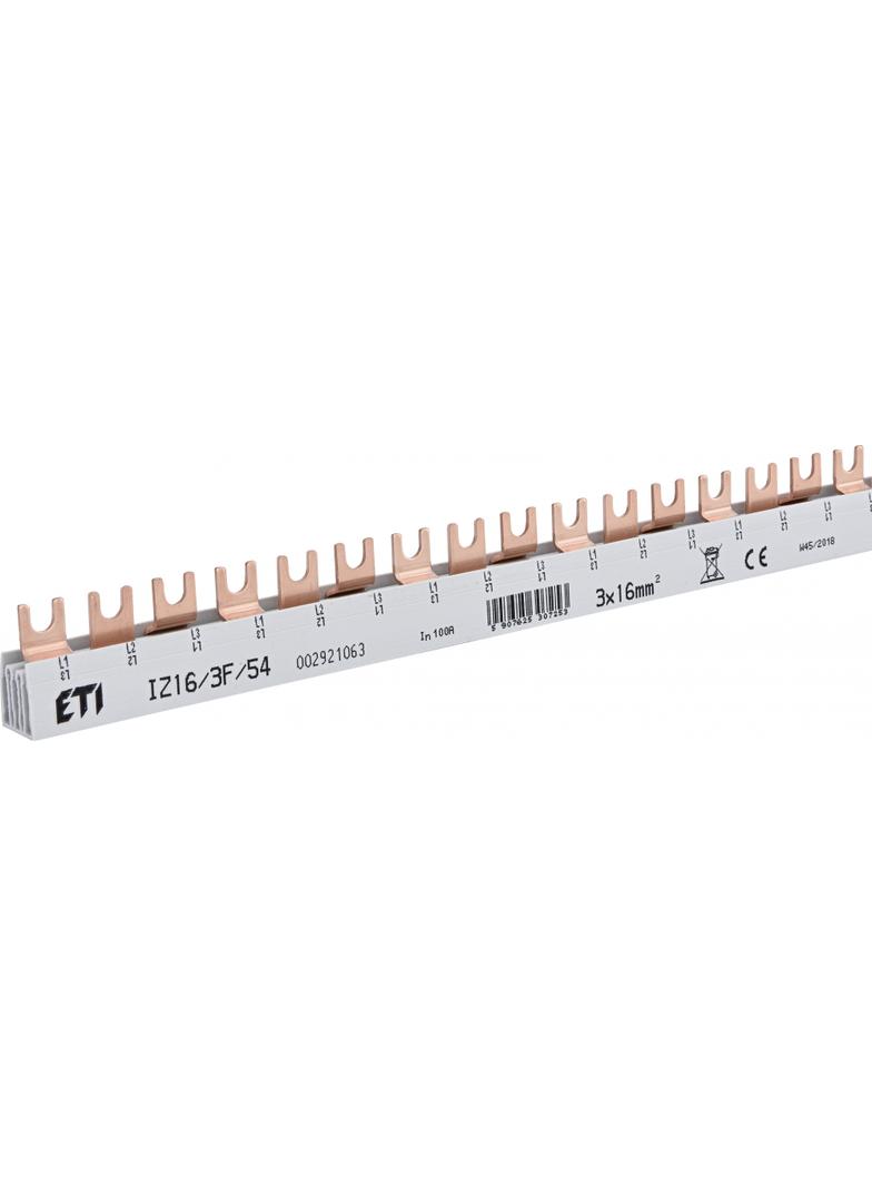 Szyna łączeniowa widełkowa 3P 100A 16mm2 (54 mod.) IZ16/3F/54 002921063 ETI