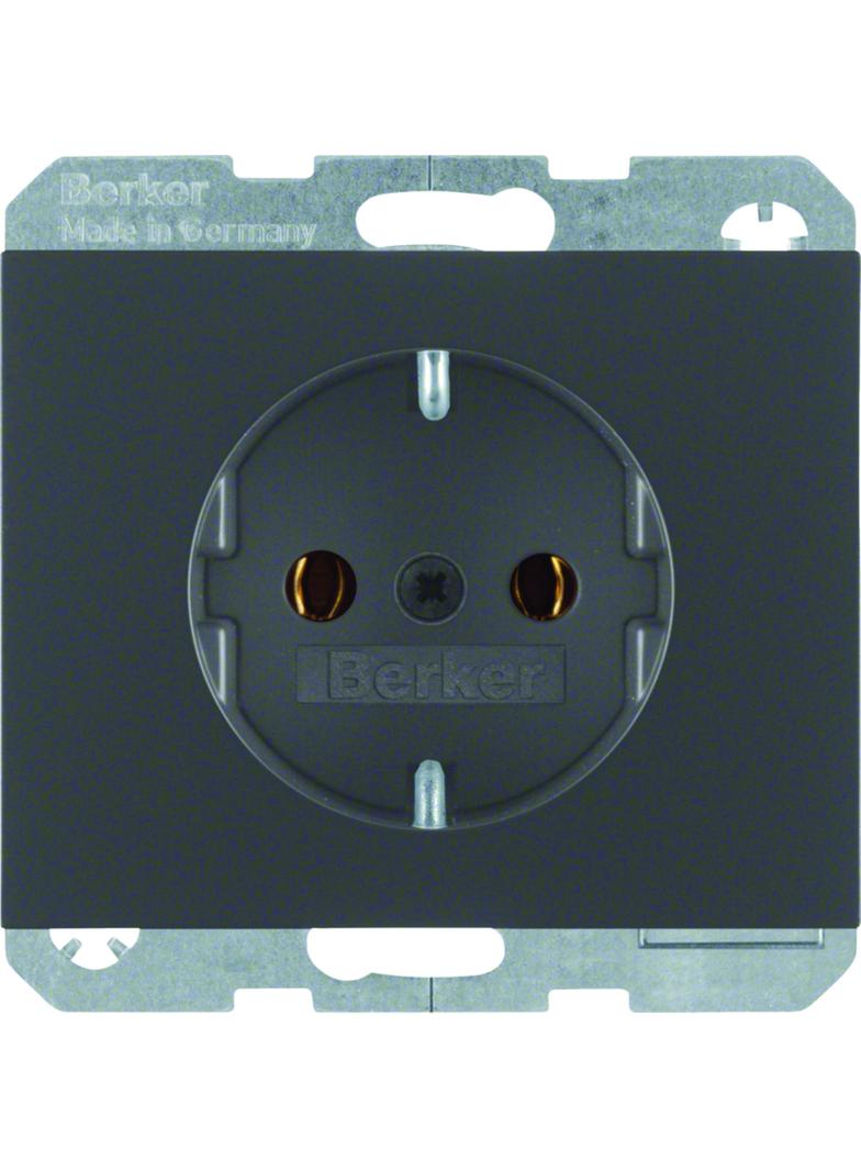BERKER K.1 Gniazdo SCHUKO kompletne antracyt mat lakierowana 47157006 HAGER