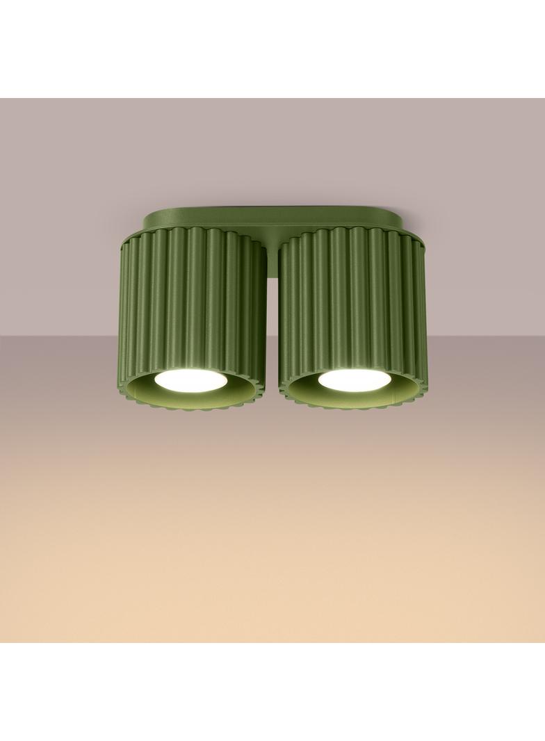 SOLLUX Plafon AURA 2 zielony oliwkowy GU10 ; SL.1795