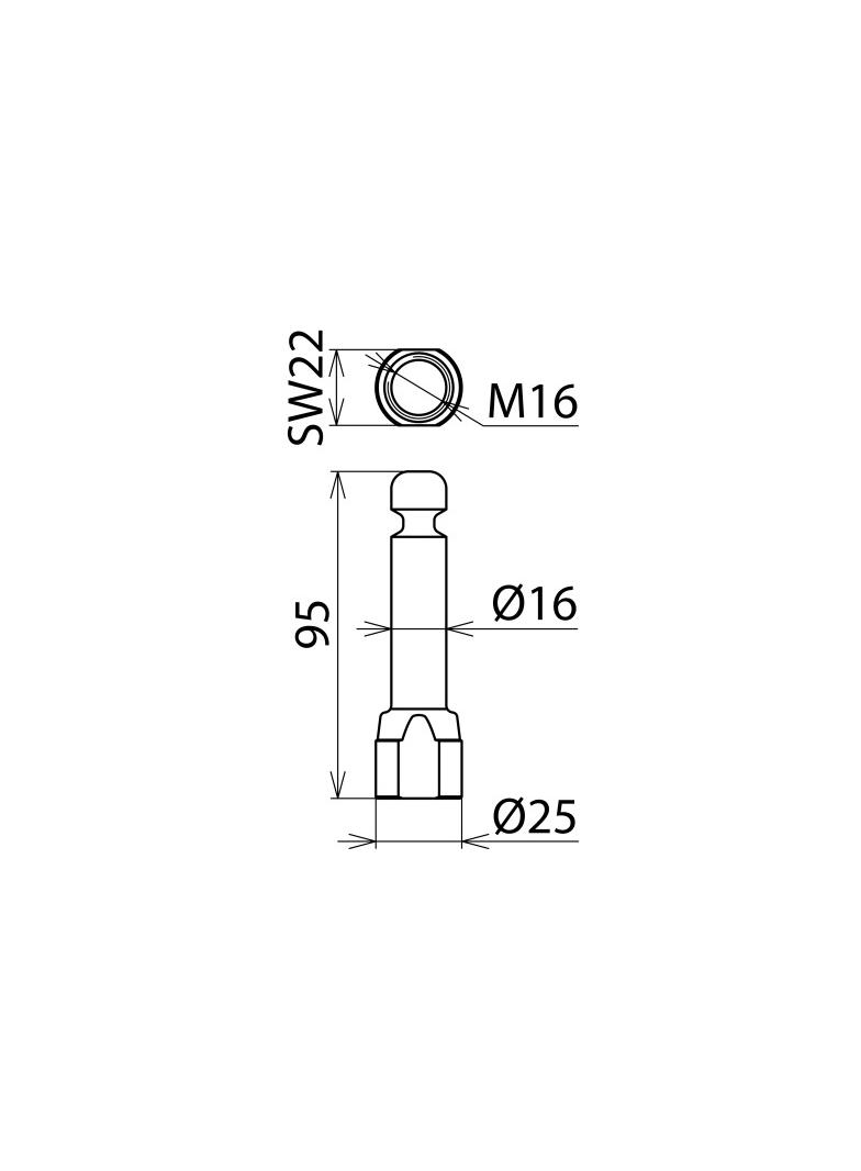Uziemiający punkt mocowania z rowniem, M 16