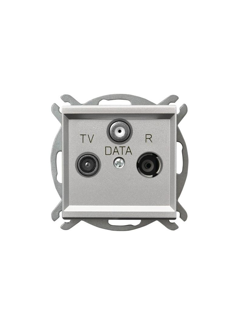 SONATA Gniazdo RTV-DATA - kolor srebro mat
