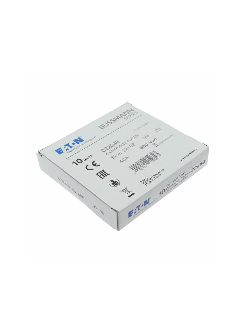 CYLINDRICAL FUSE 22 x 58 40A GG 690V AC Wkładka cylindryczna 22 x 58mm 40A GG 690V AC C22G40 EATON