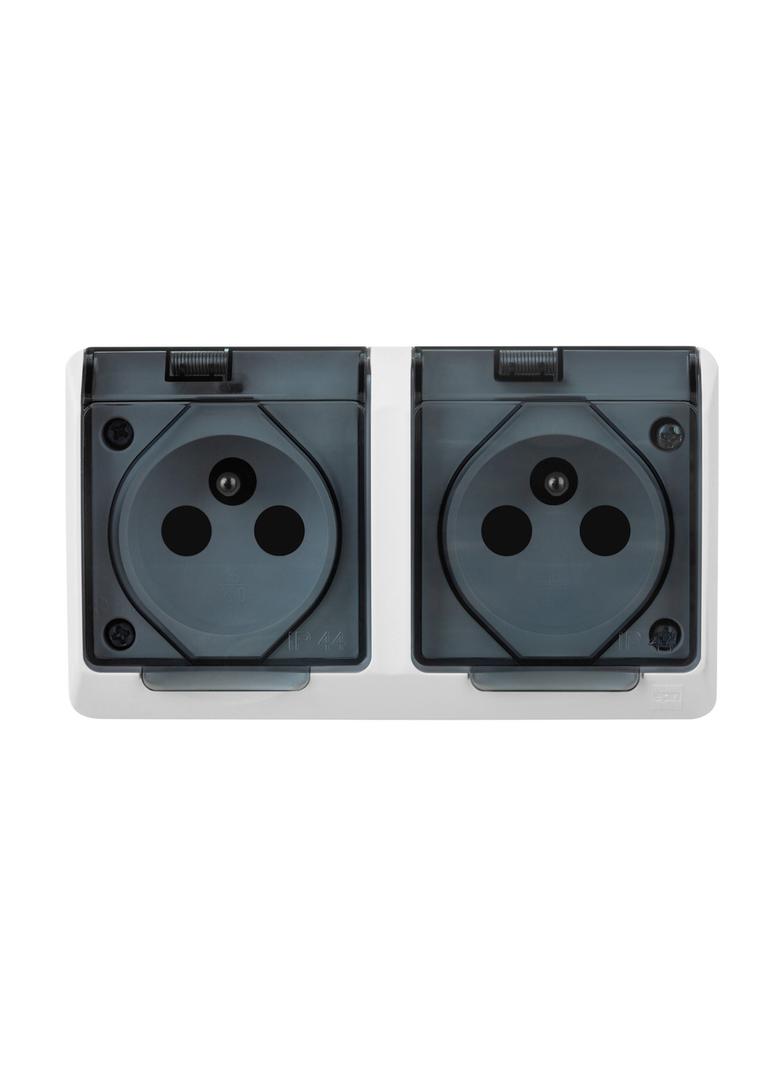 GNT HERMES 2x2P+Z IP44 biało-dymne