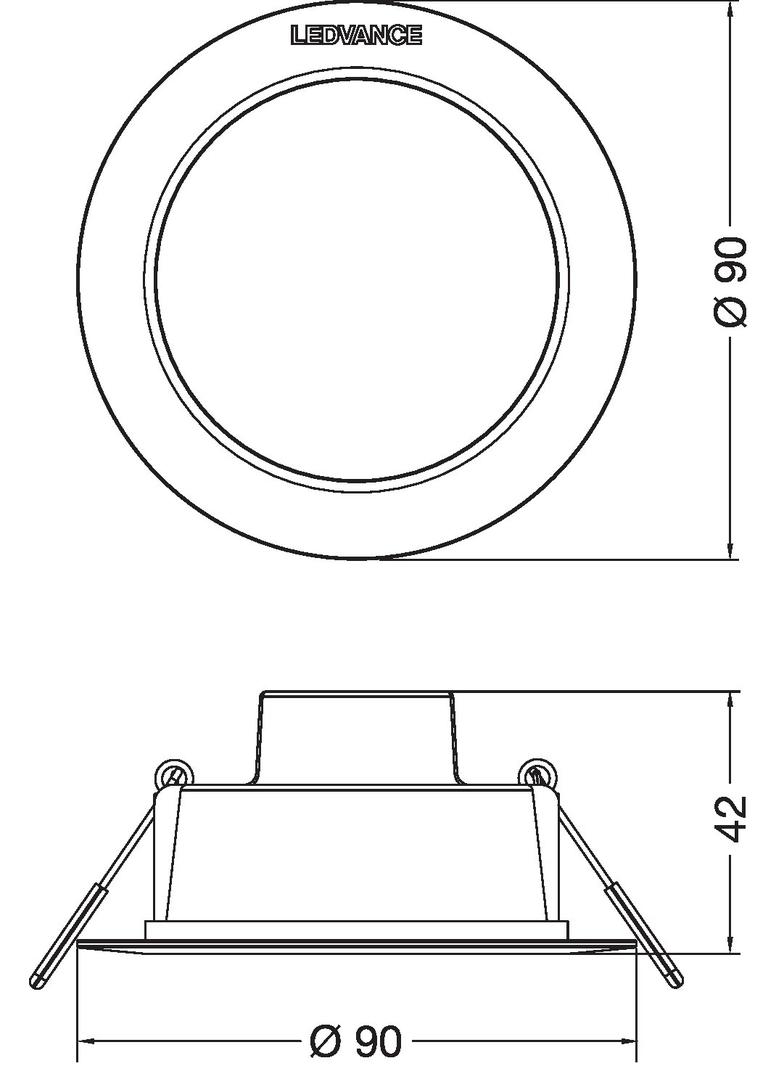 Oprawa DOWNLIGHT IP44 DN 90 4W 865 WT