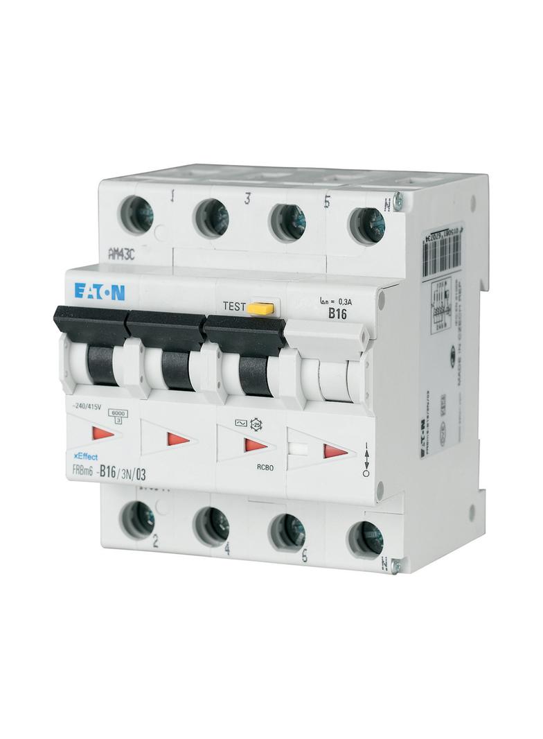 FRBM6-C6/3N/01-A wyłącznik różnicowonadprądowy 6kA C6A 3P+N 100mA typ A 170926 EATON