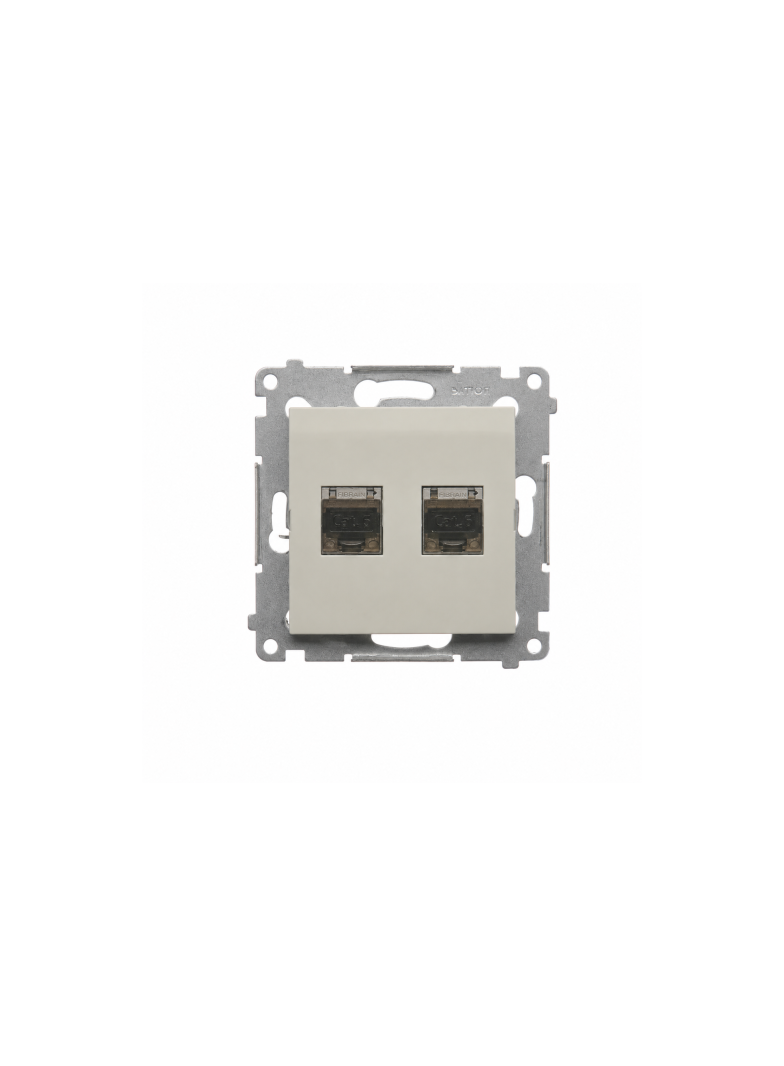 Simon 54 Gniazdo podwójne komputerowe RJ45 kat.6 ekranowane kaszmir mat D62E.01/42
