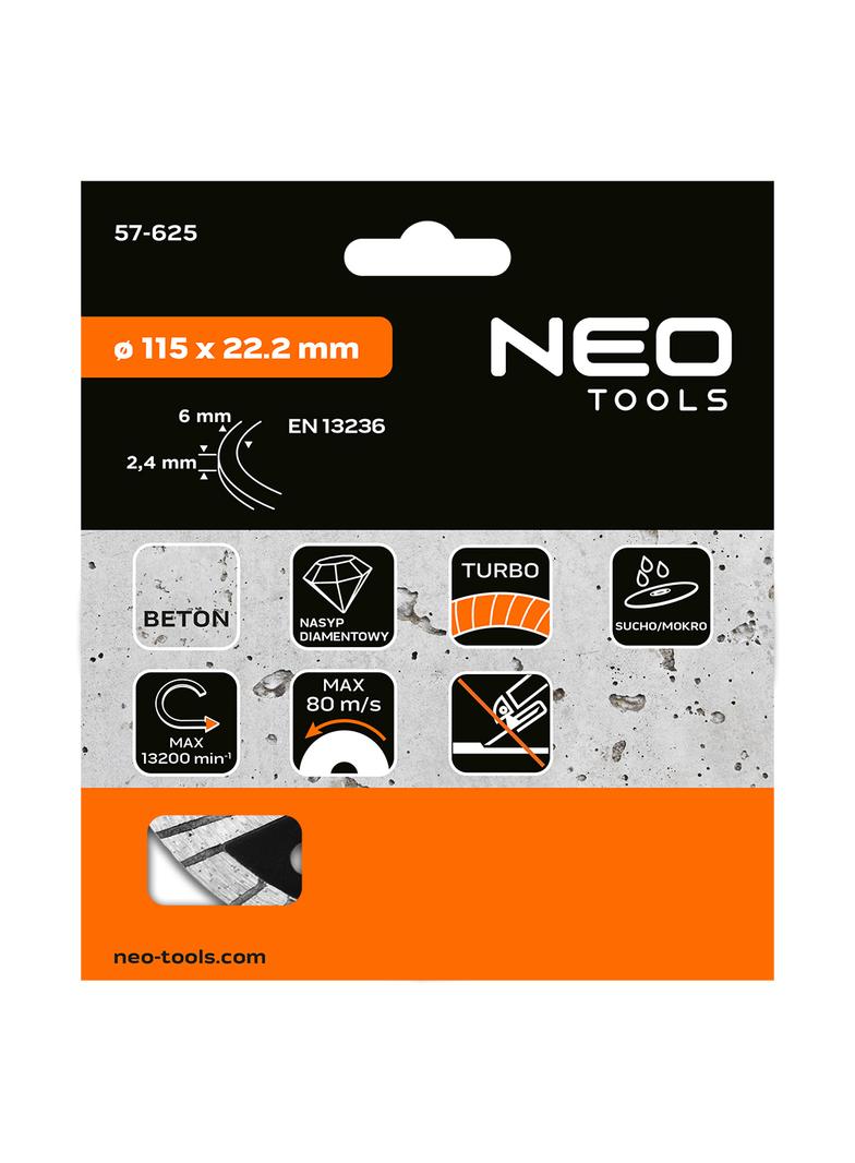 Tarcza diamentowa 115 x 22.2 mm, turbo