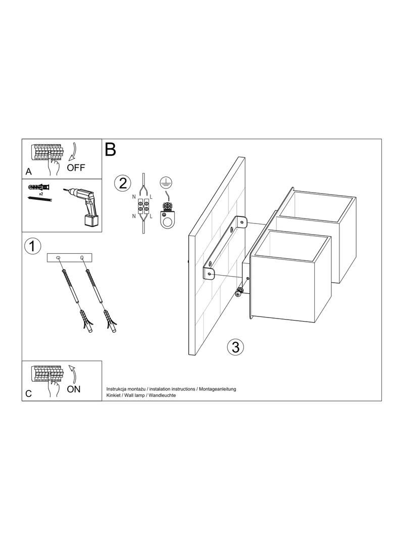 Sollux Kinkiet QUAD 2 czarny SL.0657