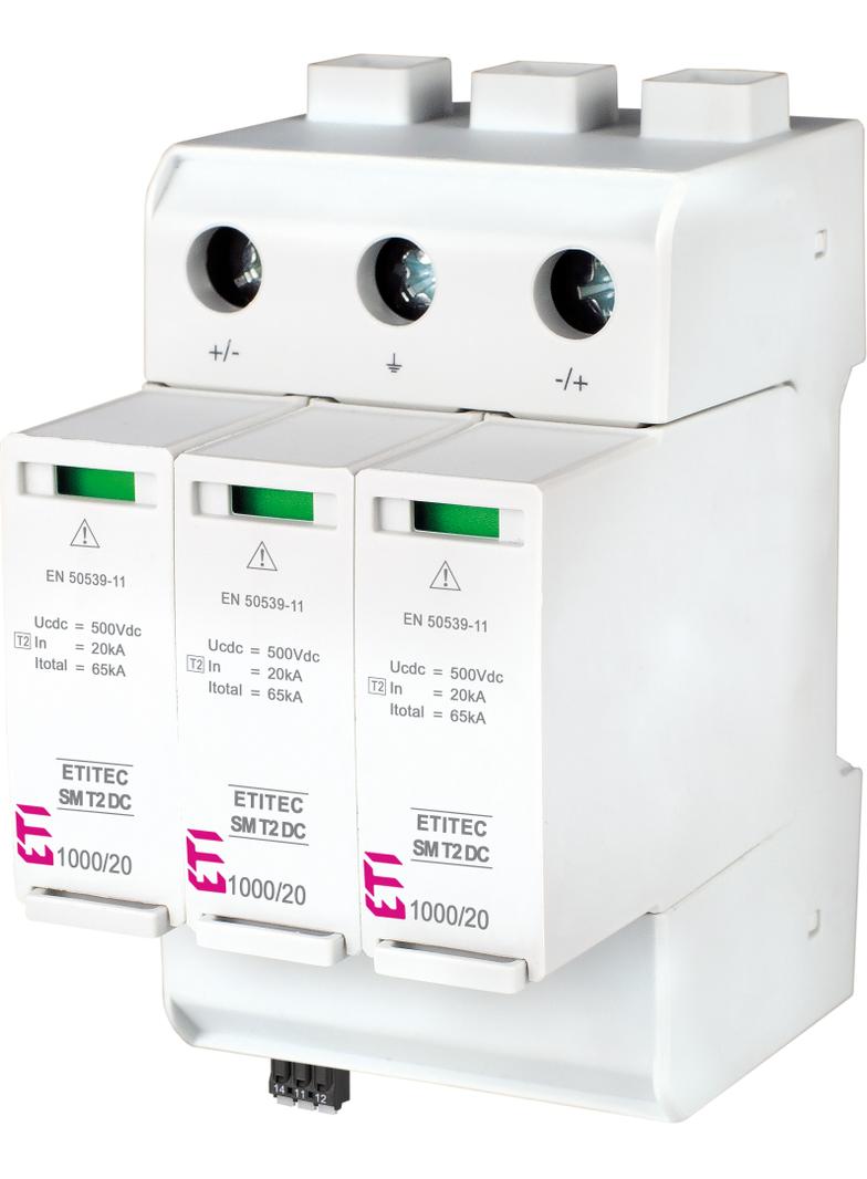Ogranicznik przepięć T2 (B) - DC - bez prądu upływu TEC SM T2 DC 1000/20 Y 002440728 ETI