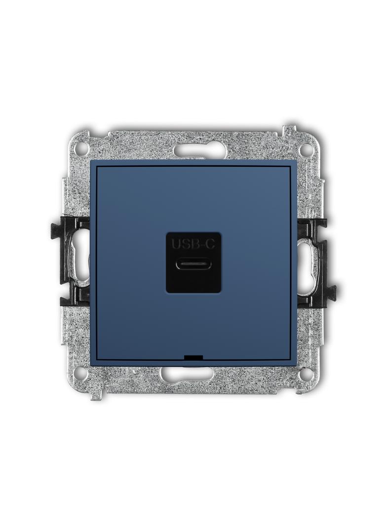 ICON Gniazdo pojedyncze 1xUSB typ C-C navy blue 64IGUSBBO-7 KARLIK