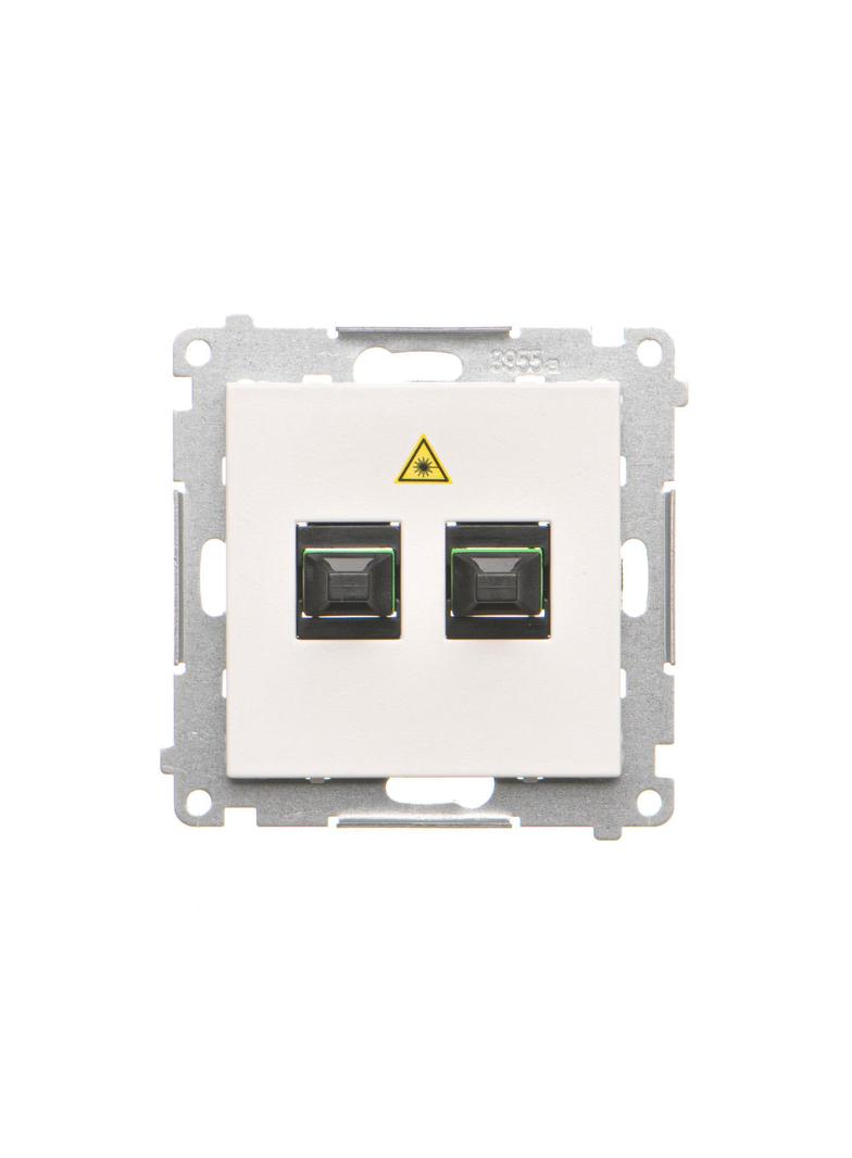 Simon 55 Gniazdo światłowodowe / optyczne podwójne SC/APC Biały mat