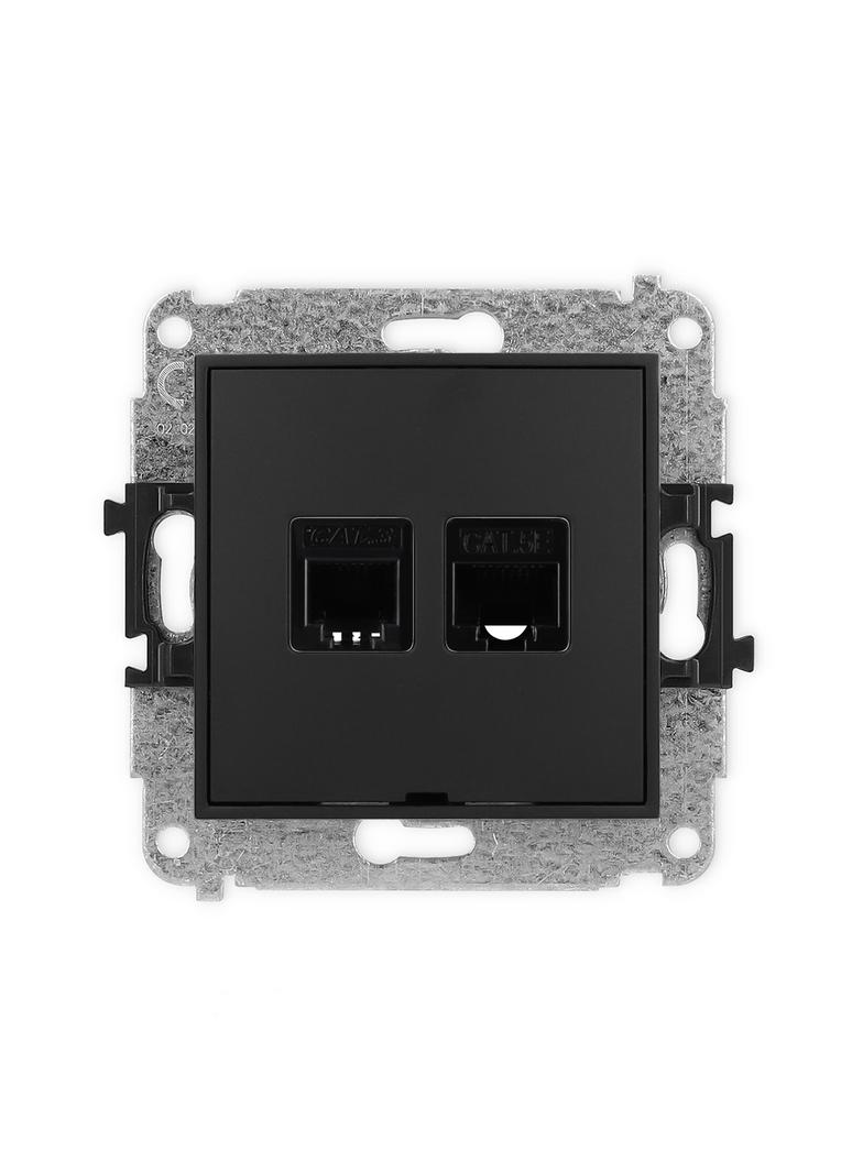 ICON Mechanizm gniazda telefonicznego pojedynczego 1xRJ11 + komputerowego pojedynczego 1xRJ45, kat.