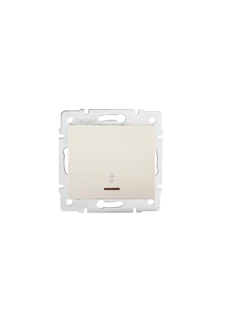 LOGI Łącznik schodowy z LED śrubowy 10AX 250V kremowy 021140103 25141 KANLUX