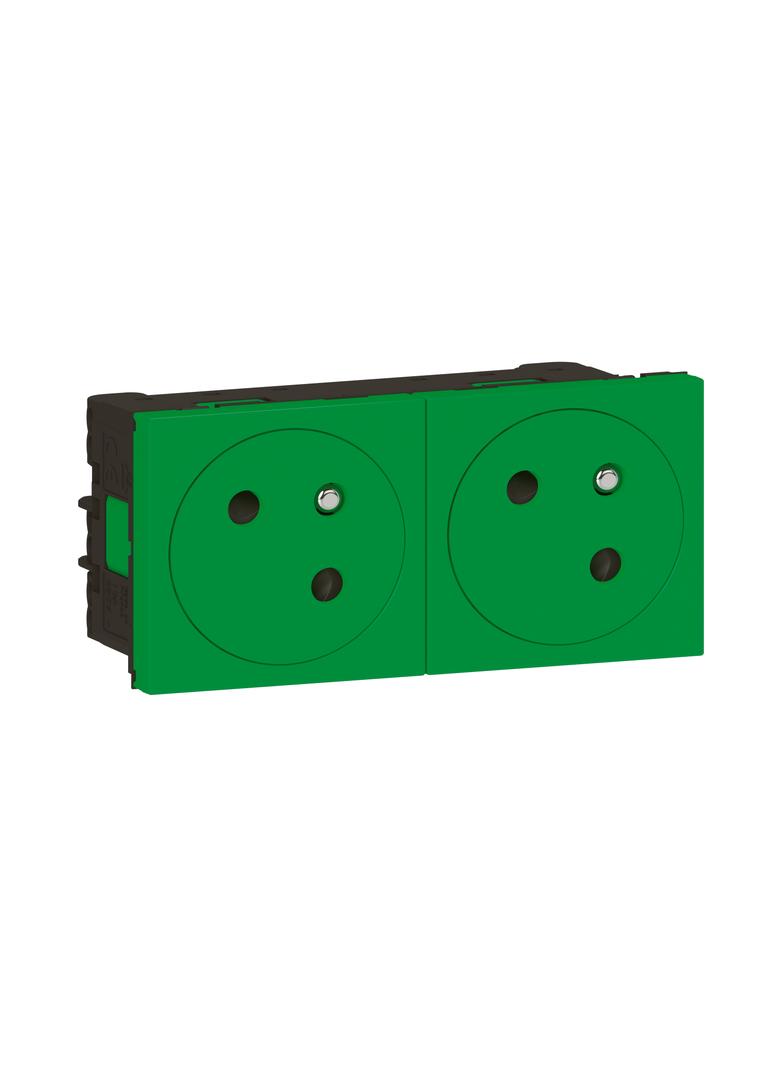 Mosaic Gn 2x2P+Z Podłączenie Przez Zaciski Automatyczne-4 Moduły Zielone 16A-250V 077162L LEGRAND