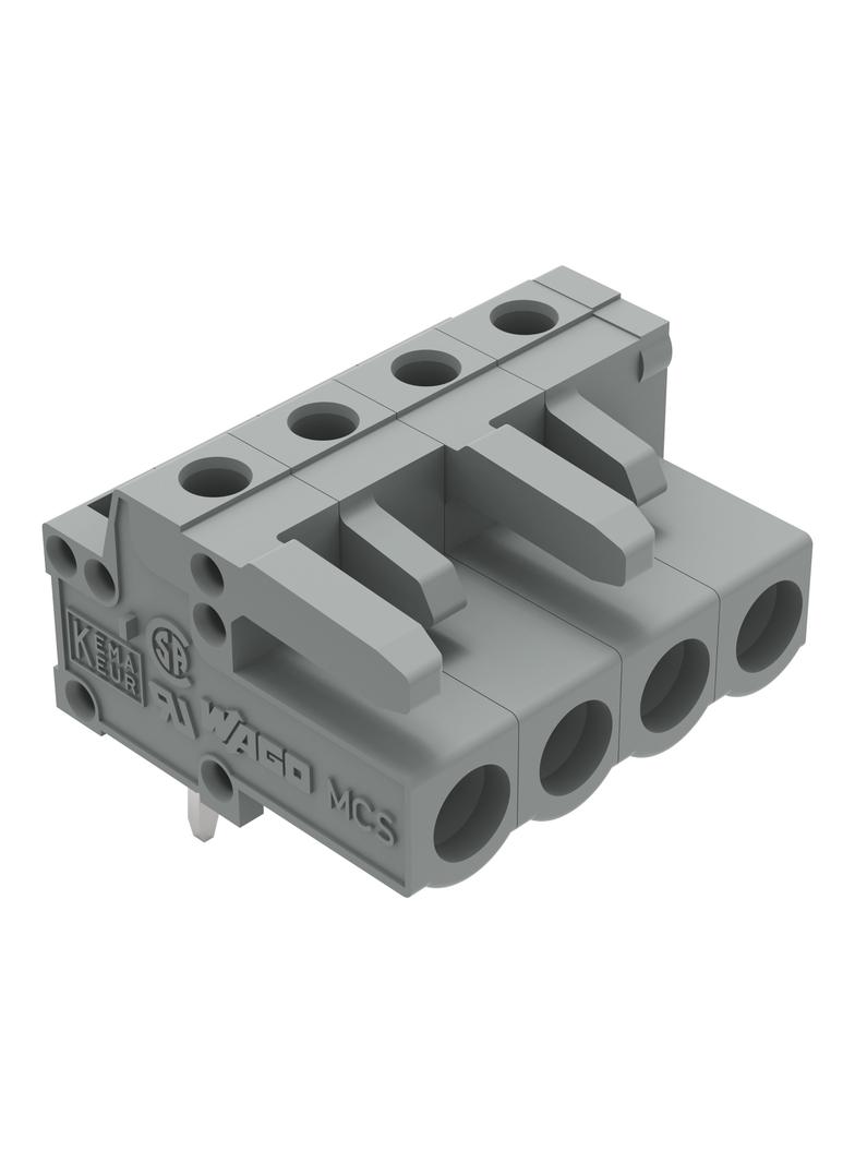 MCS-MIDI Classic gniazdo kątowe 4-bieg. szare raster 5 mm /100szt./ WAGO