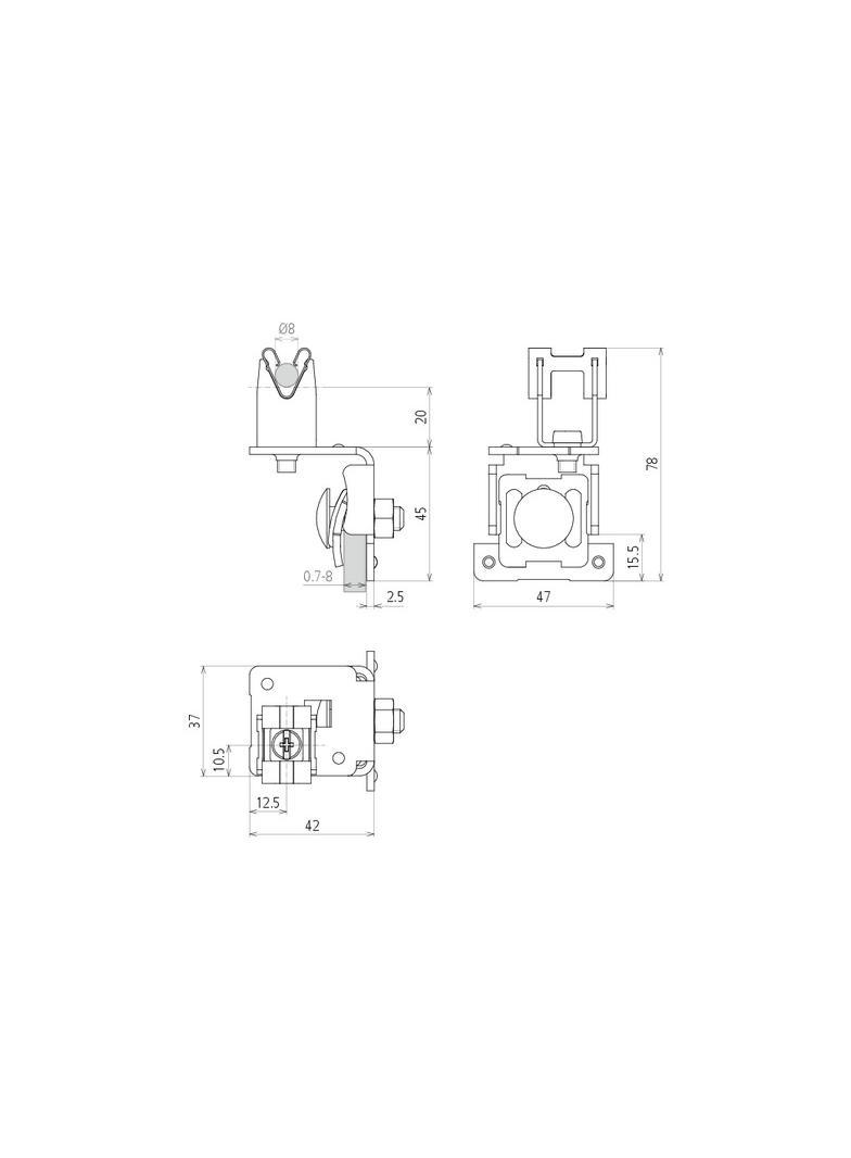 Wspornik dachowy z DEHNgrip, do rąbka stojącego blachy, stal nierdzewna NIRO