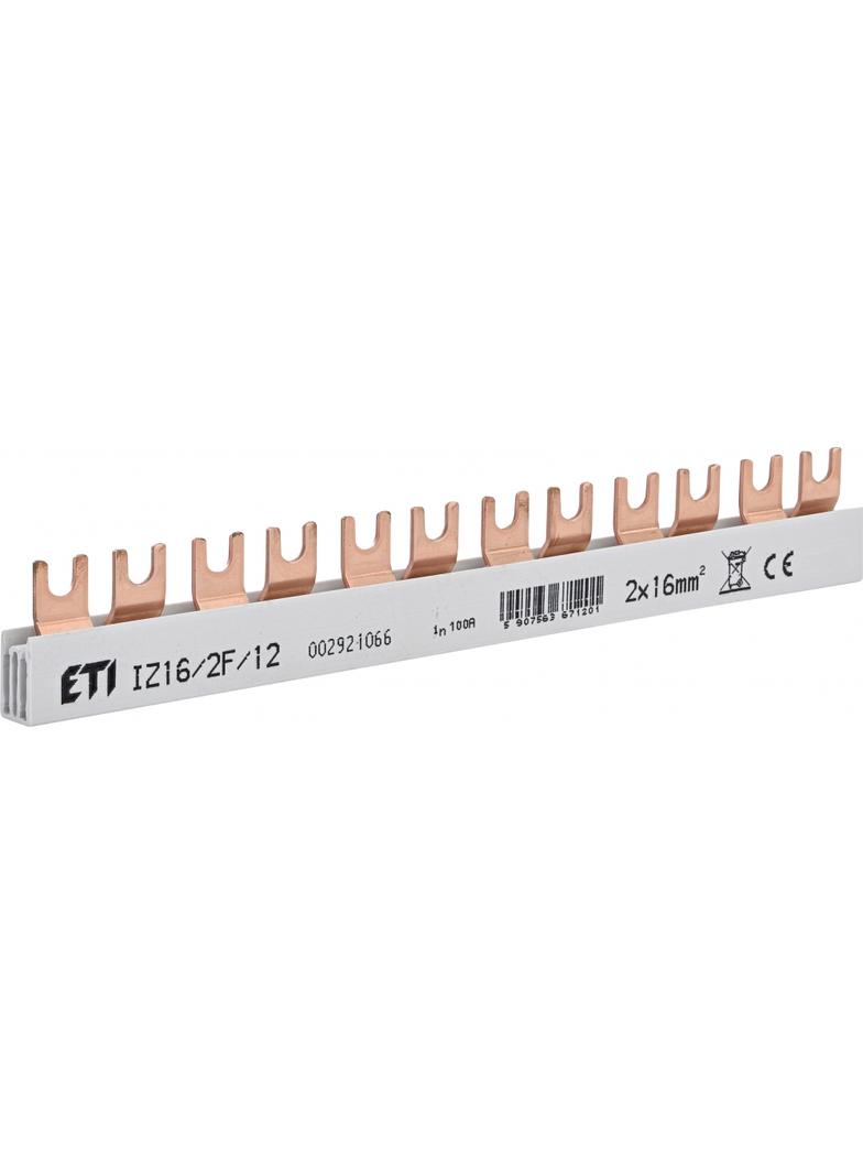 Szyna łączeniowa widełkowa 2P 100A 16mm2 (12mod.) IZ16/2F/12 002921066 ETI