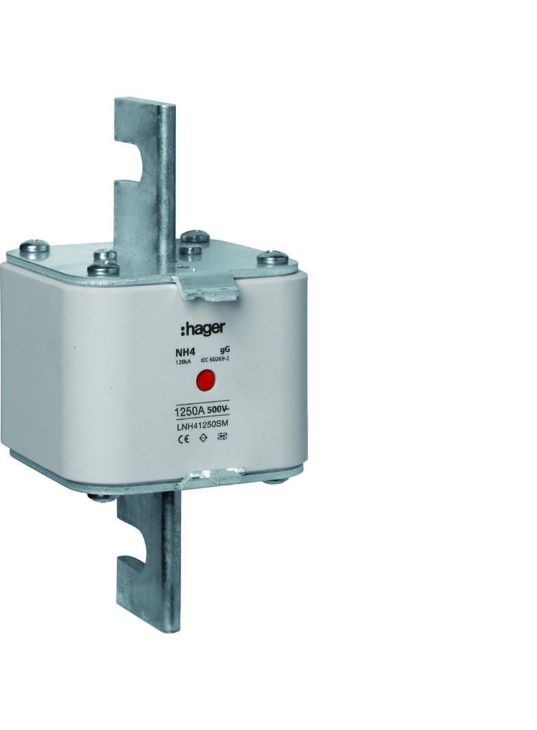 Wkładka bezp. nożowa NH4 podst.śrub.wsk.podw.uchwyt nieiz. gG 1250A 500VAC LNH41250SM HAGER