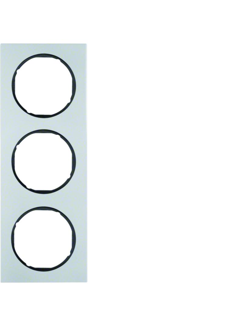 BERKER R.3 Ramka potrójna aluminium/czarny 10132284 HAGER