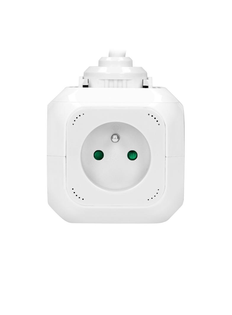 Przedłużacz Kostka 4x2P+Z 2xUSB H05VV-F 3x1mm2 1,4m biały OR-AE-13144/W ORNO