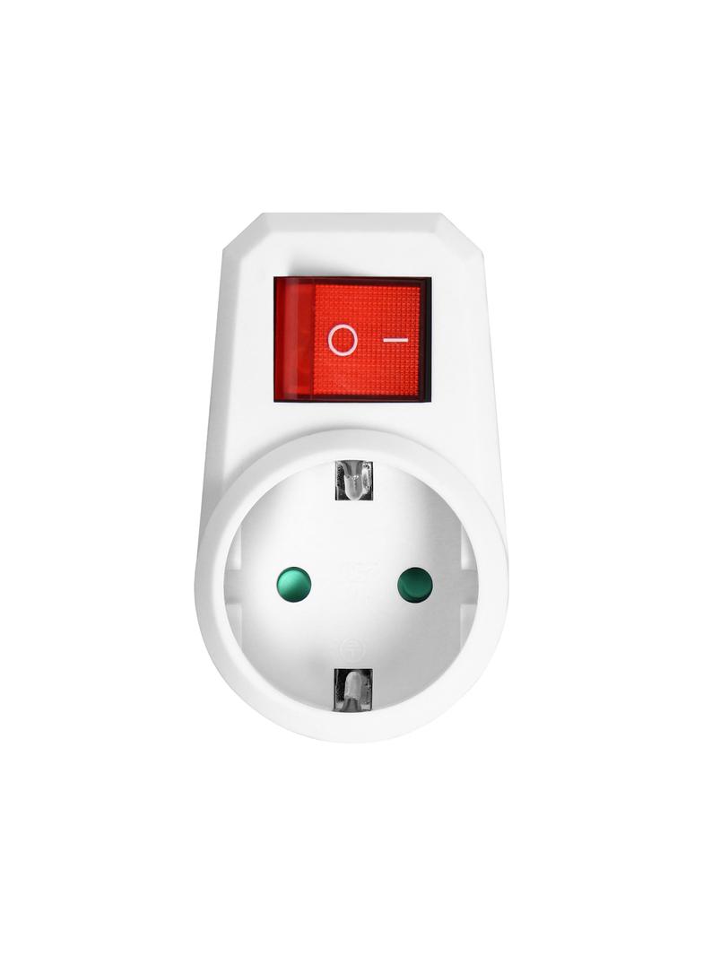 Adapter 1x2P+Z (Schuko) z włącznikiem, biały OR-AE-13188(GS) ORNO
