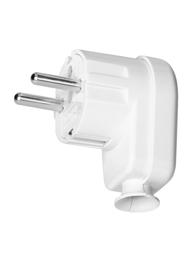 Wtyczka kątowa Uni-Schuko 16A, 230V, biała