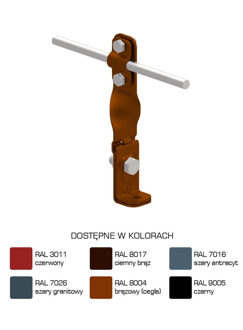Uchw.na blachę kraw.kąt-skręc,Z-śruba H=14,5cm/LA/