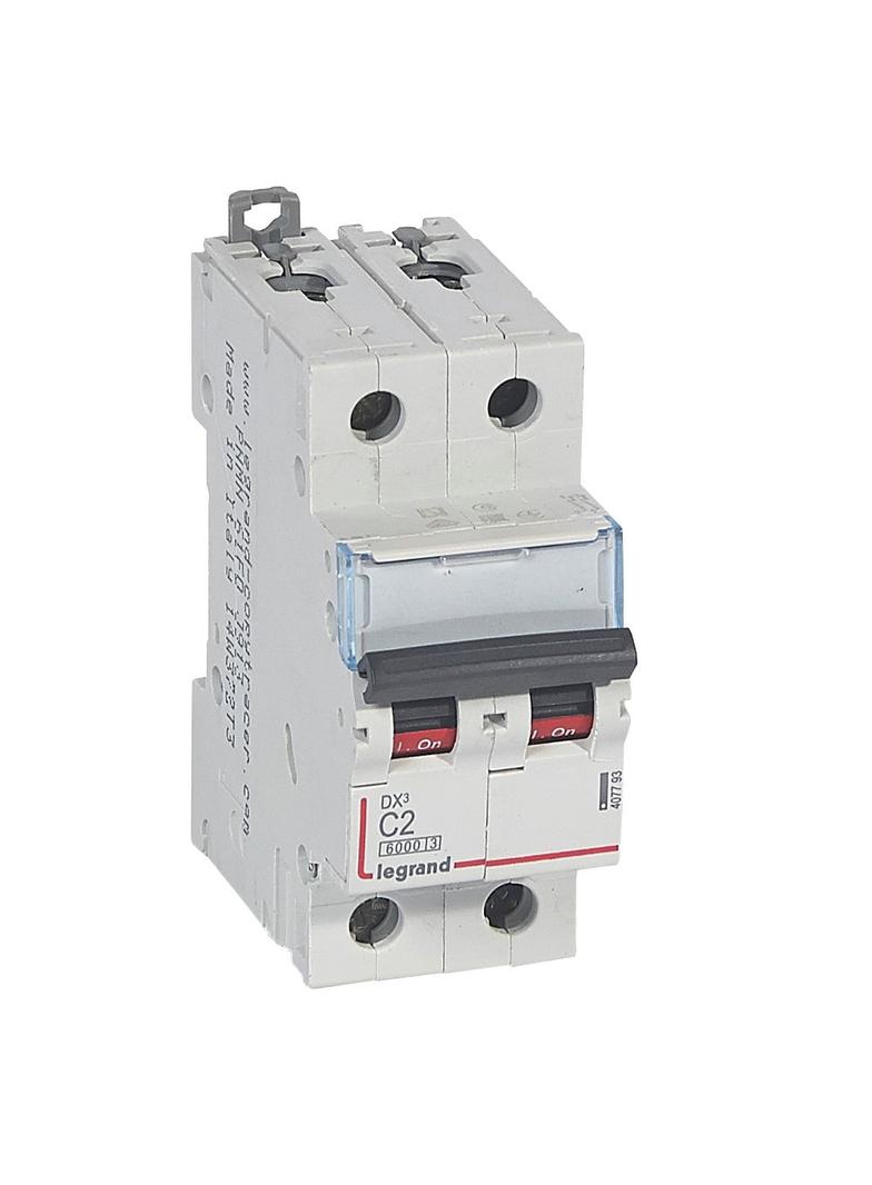 WYŁĄCZNIK NADPRĄDOWY S 302 2P C 2A 6000A SERII DX3, Legrand