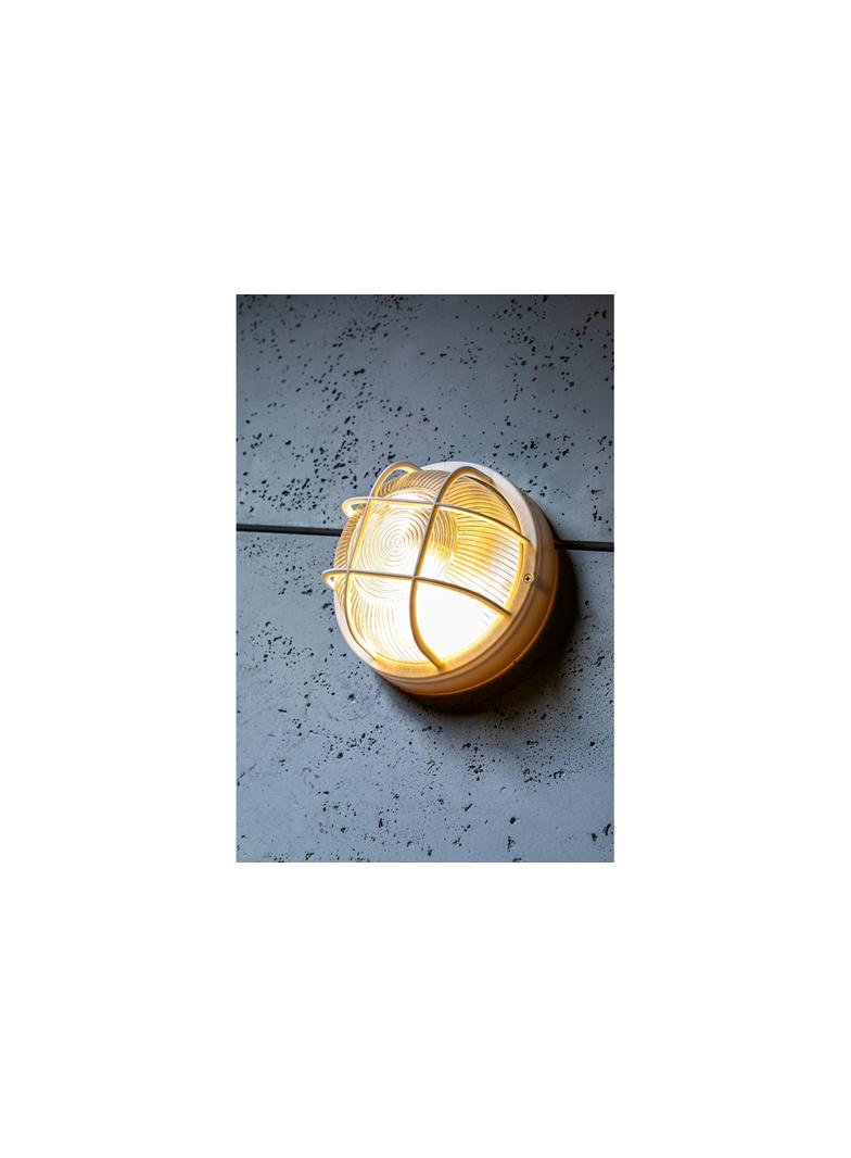 OPRAWA KANAŁOWA IBIZA, OKRĄGŁA Z KRATKĄ, MAX. 60W, E27, KORPUS BIAŁY ABS, KLOSZ SZKLANY, IP44