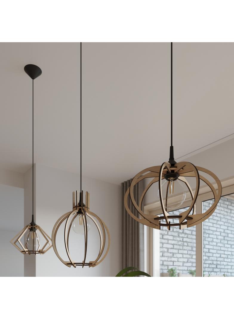 Sollux Lampa wisząca POMPELMO naturalne drewno SL.0393