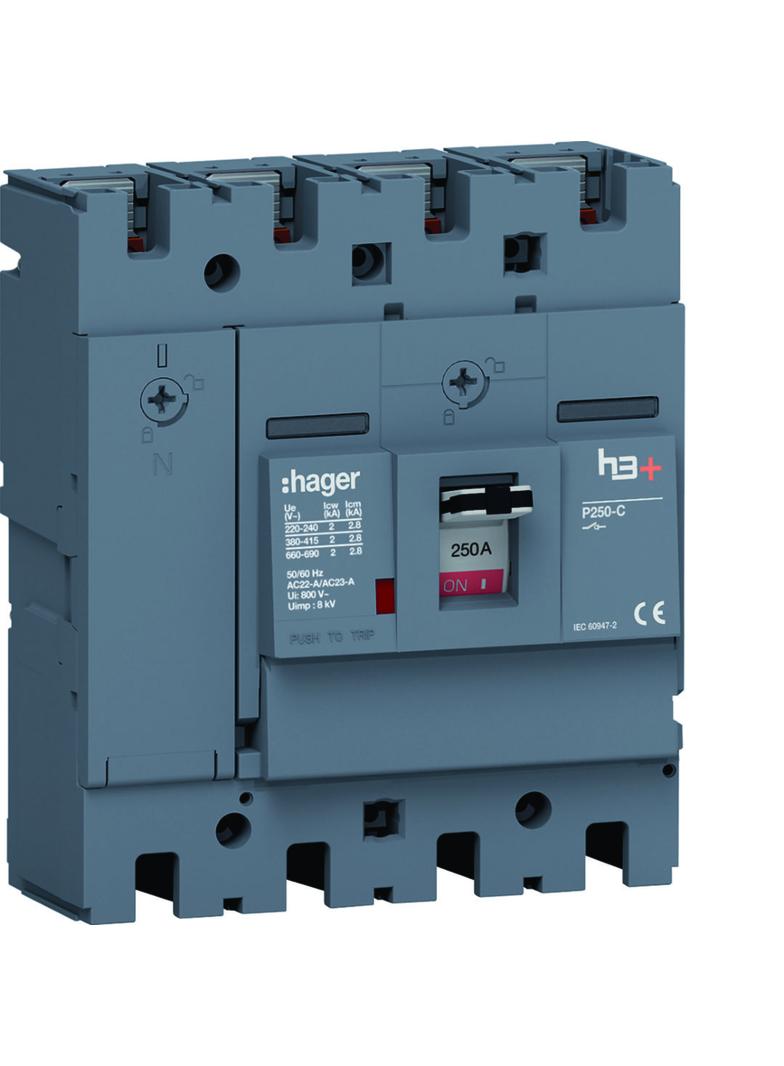 MCCB Rozłącznik mocy h3+ P250 4P 250A HCT251AR HAGER