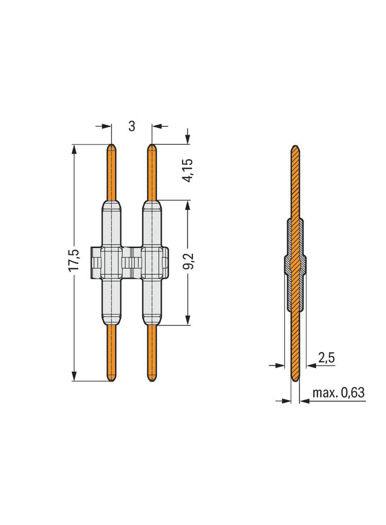 Element łączący raster 3mm 1-bieg. biały długość 17,5mm /1500szt./ 2059-901/018-000 WAGO