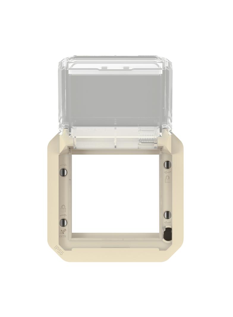 NOWE PLEXO - ADAPTER ARTEOR/MOSAIC Z PRZEZRO. KLAPKĄ MECH. 70,5X70,5MM PIASKOWY