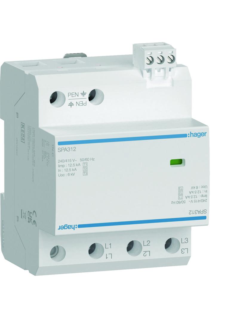 SPD Ogranicznik przepięć T1+T2+T3 kombinowany 3P TN-C Iimp=37,5kA styk