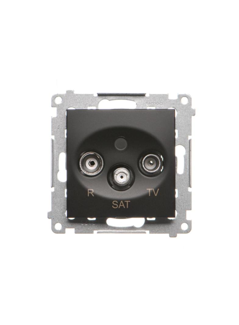 Simon 54 Gniazdo antenowe R-TV-SAT przelotowe czarny DASP.01/49 KONTAKT
