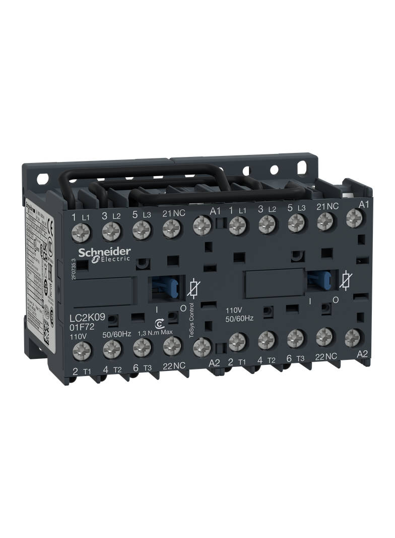 Układ nawrotny TeSys K AC3 9A 3P 1NC cewka 110VAC zaciski skrzynkowe LC2K0901F72