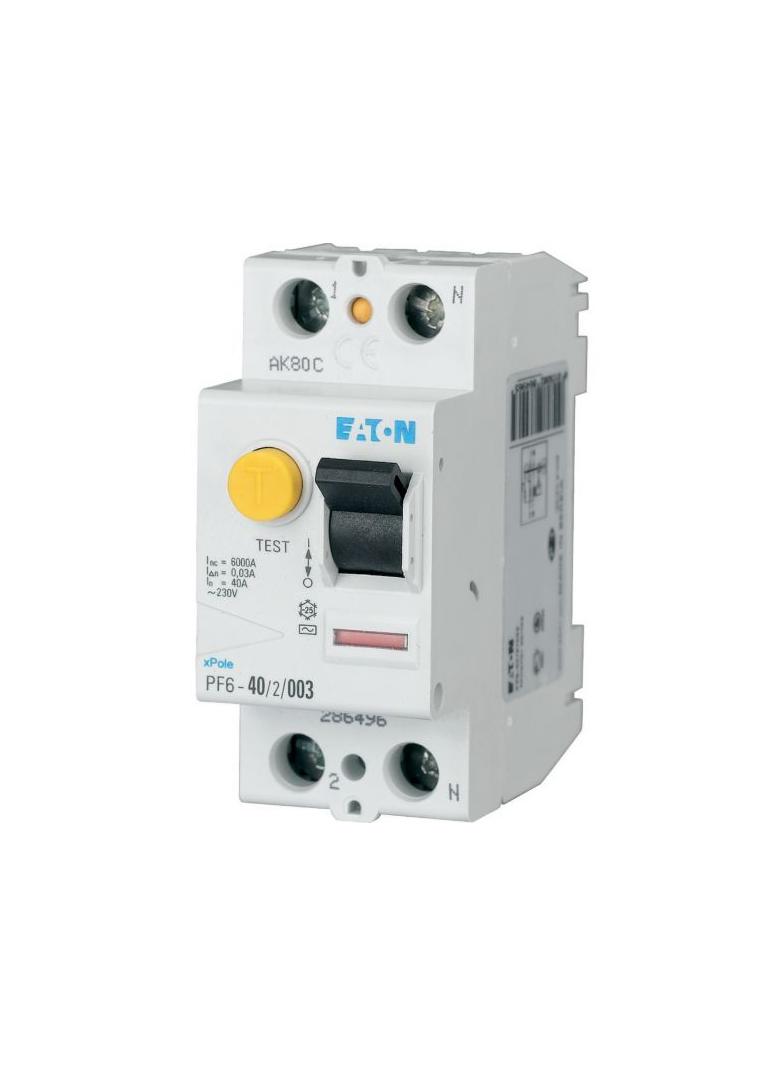 PF6-40/2/003-A Wyłącznik różnicowoprądowy 6kA 40A 2P 30mA typ A 112924 EATON