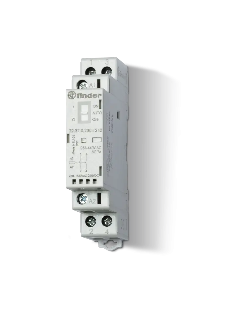 Stycznik modułowy 2 R; 25A; 230V AC/DC; mech. wskaźnik zadziałania + LED, 22.32.0.230.4420