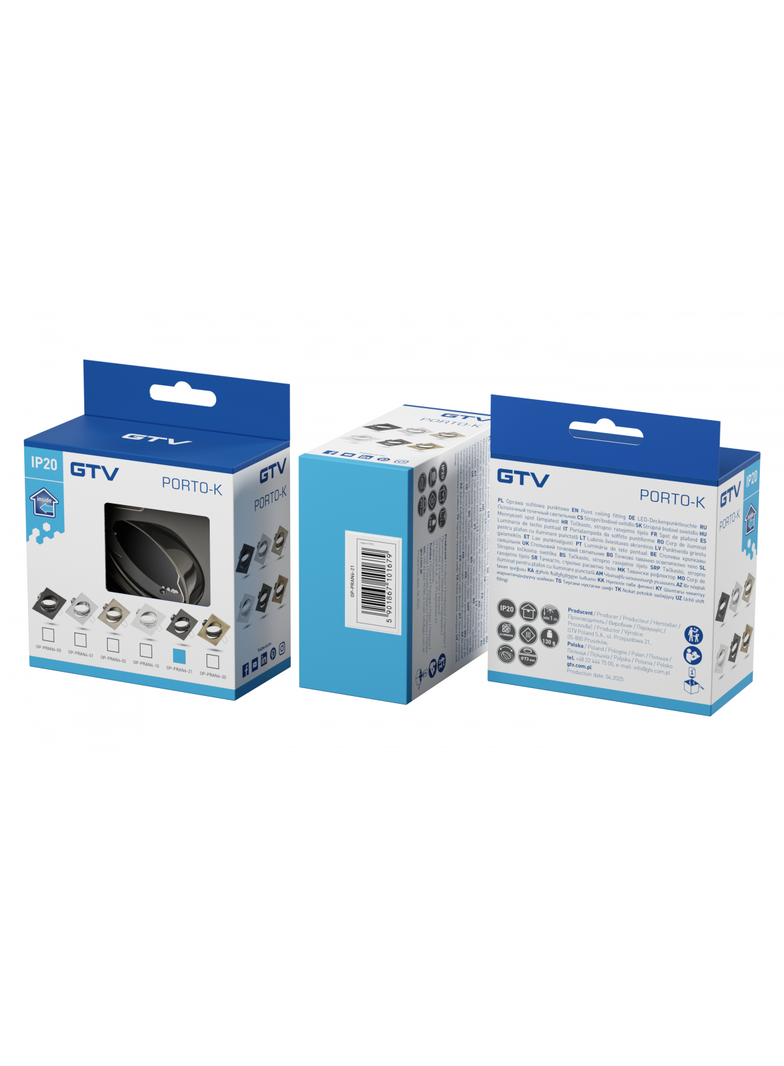 SUFITOWA OPRAWA PUNKTOWA PORTO - K Z REGULACJĄ, ODLEW, IP20, CZARNY CHROM, KWADRAT