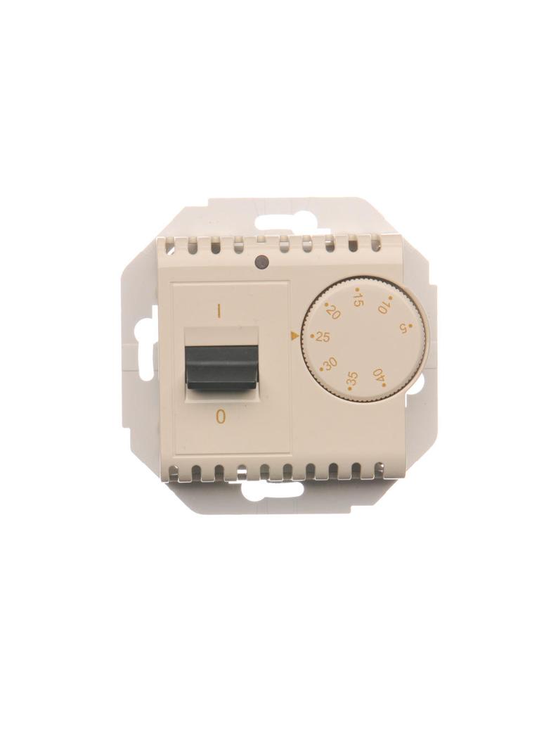 Simon 54 Regulator temperatury z czujnikiem wewnętrznym 16(2) A 230V. Montaż na wkręty kremowy