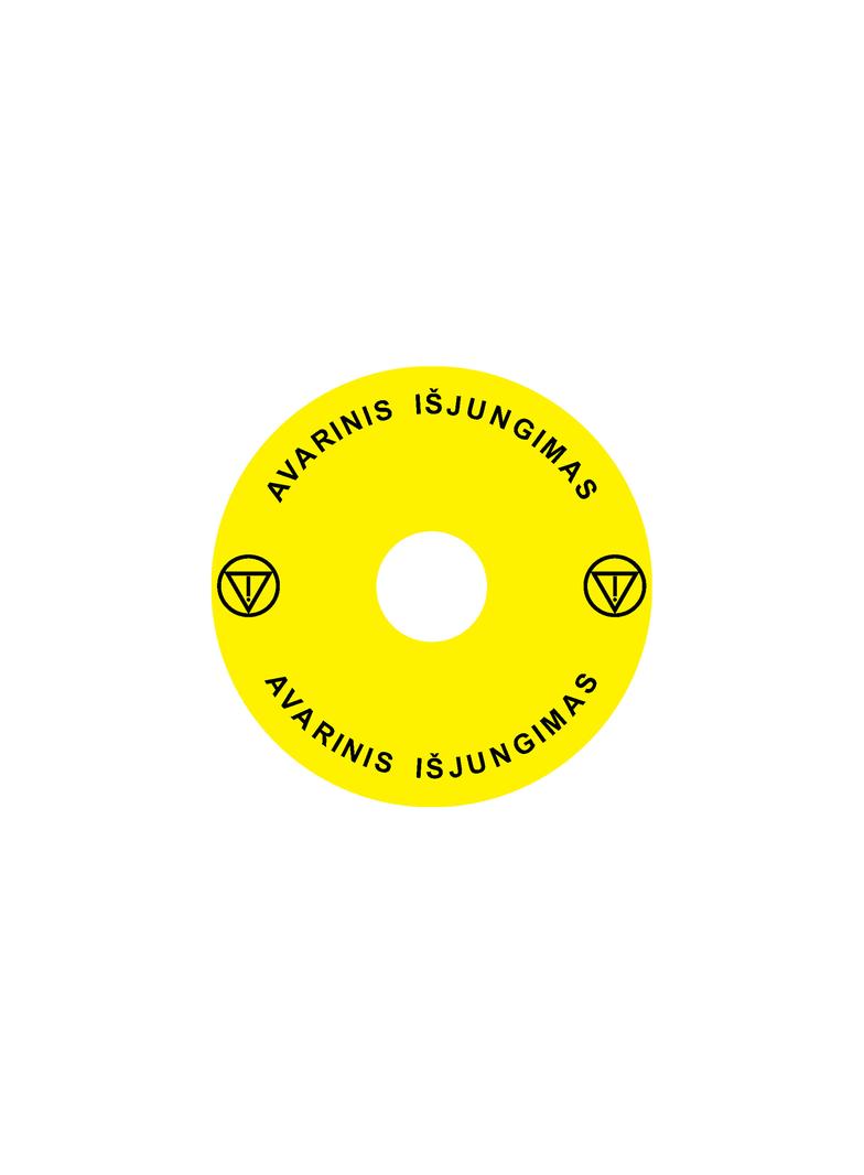 Ex9P1 H S9LT Naklejka wyłącznika awaryjnego do Ex9P1 H średnica 90mm samoprzylepna żółta LT 106820