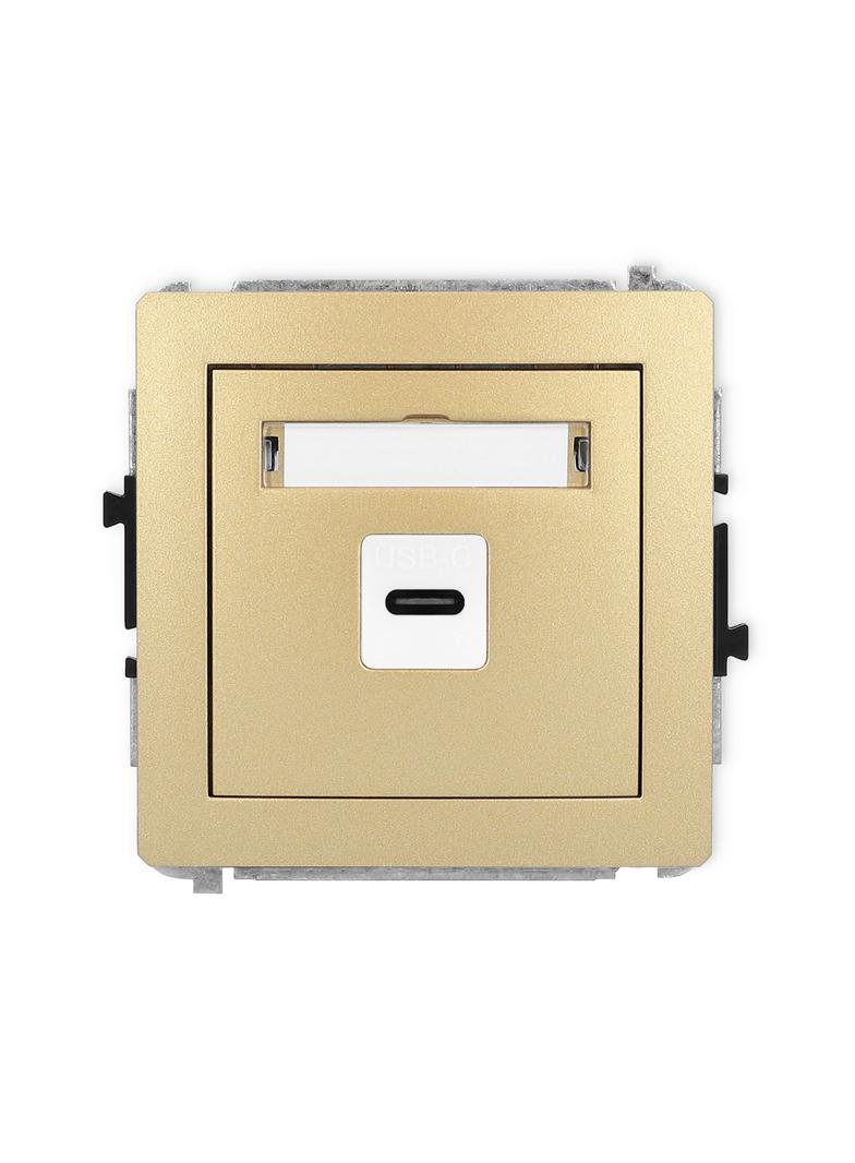 DECO Gniazdo pojedyncze 1xUSB C-C złoty 29DGUSB-7 KARLIK